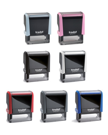 Tampon Entreprise Trodat Printy 4910, 26x9mm, 2 lignes. Couleurs de boitier.